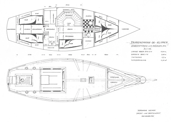 Uecker Yacht und Bootsbau Rendsburg Fahrensmann 36 usado à venda