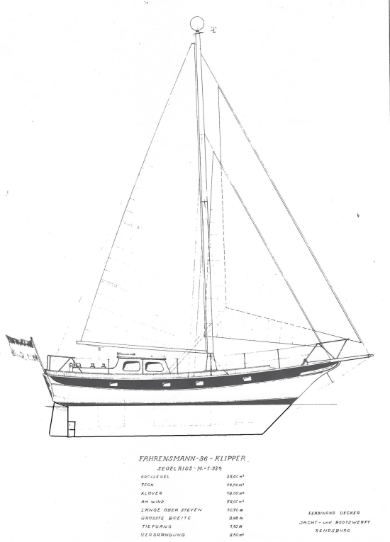 Uecker Yacht und Bootsbau Rendsburg Fahrensmann 36 usado à venda