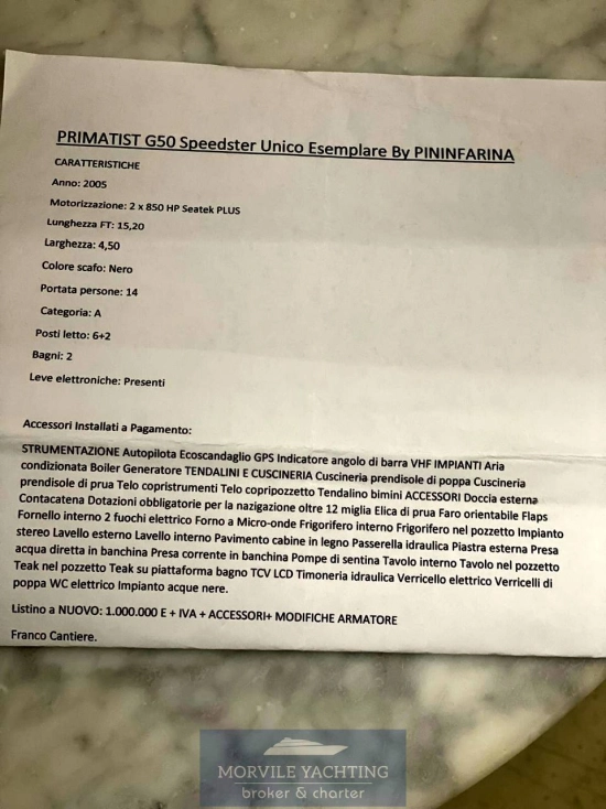 Primatist G 50 Speedster usata in vendita